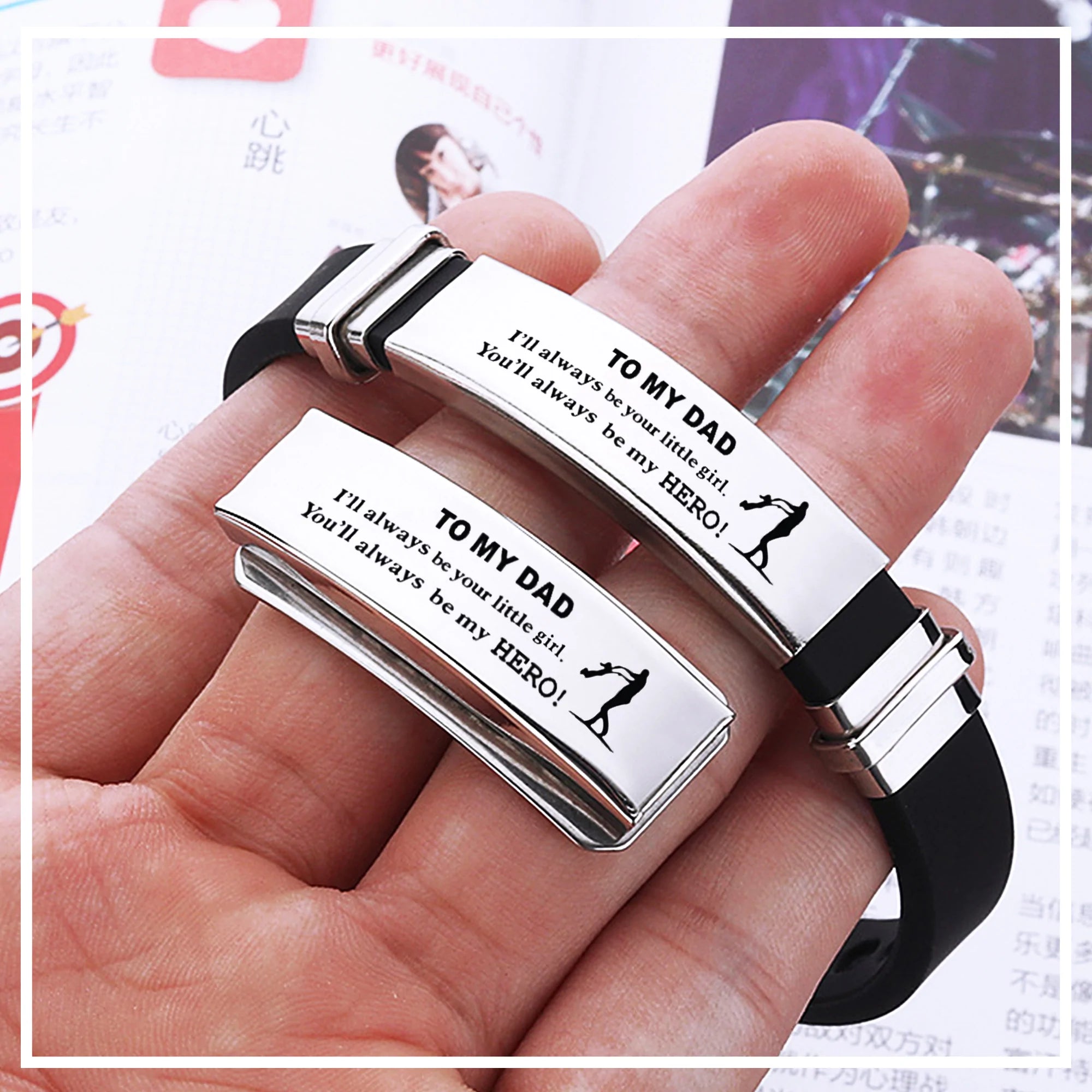 For Dad - To My Dad I'll Always Be Your Little Girl, You'll Always Be My Hero Bracelet-37bracelet