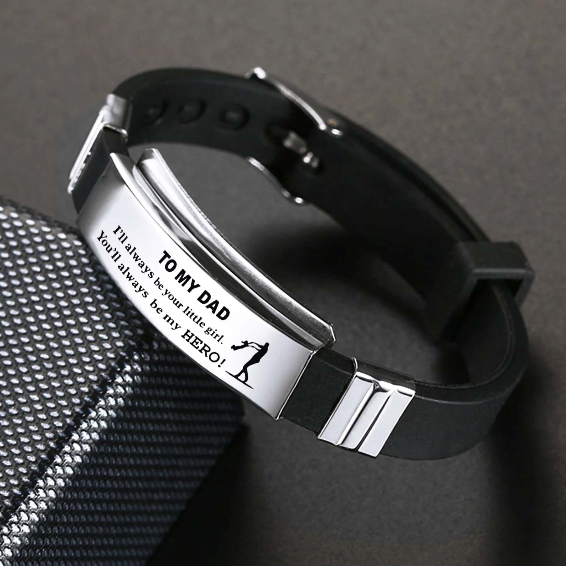 For Dad - To My Dad I'll Always Be Your Little Girl, You'll Always Be My Hero Bracelet-37bracelet