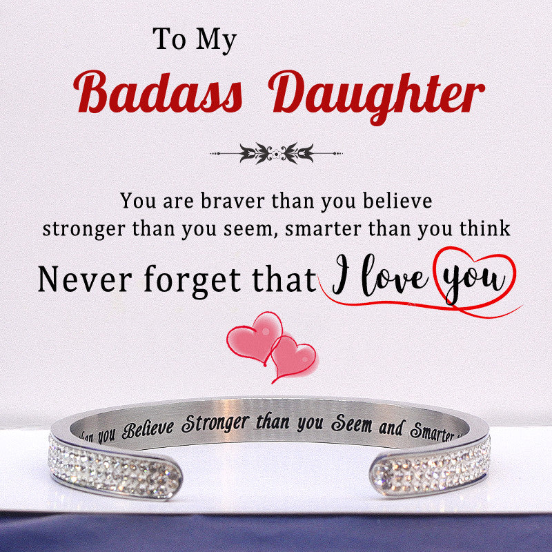 For Daughter - You Are Braver Thank  You Believe ... Diamond Bracelet-37bracelet