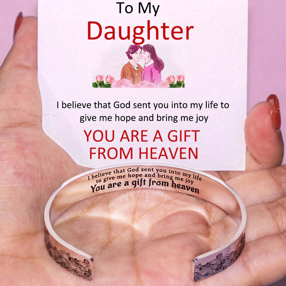 You Are A Gift From Heaven Wave Cuff Bracelet