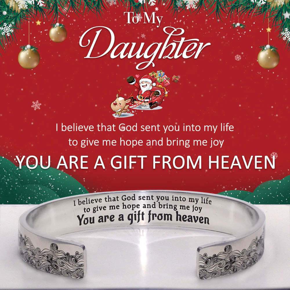 You Are A Gift From Heaven Wave Cuff Bracelet