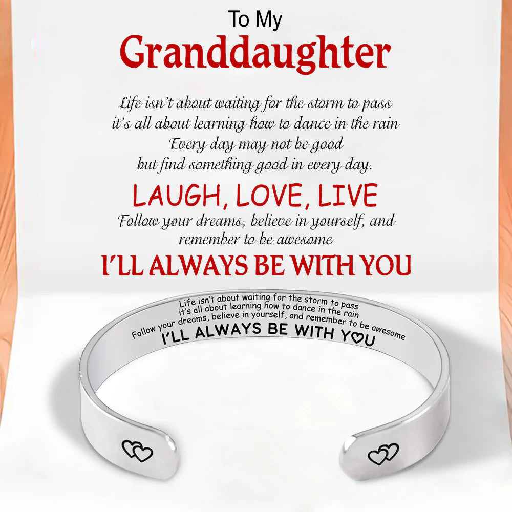For Granddaughter - I'll Always Be With You Cuff Bracelet-37bracelet