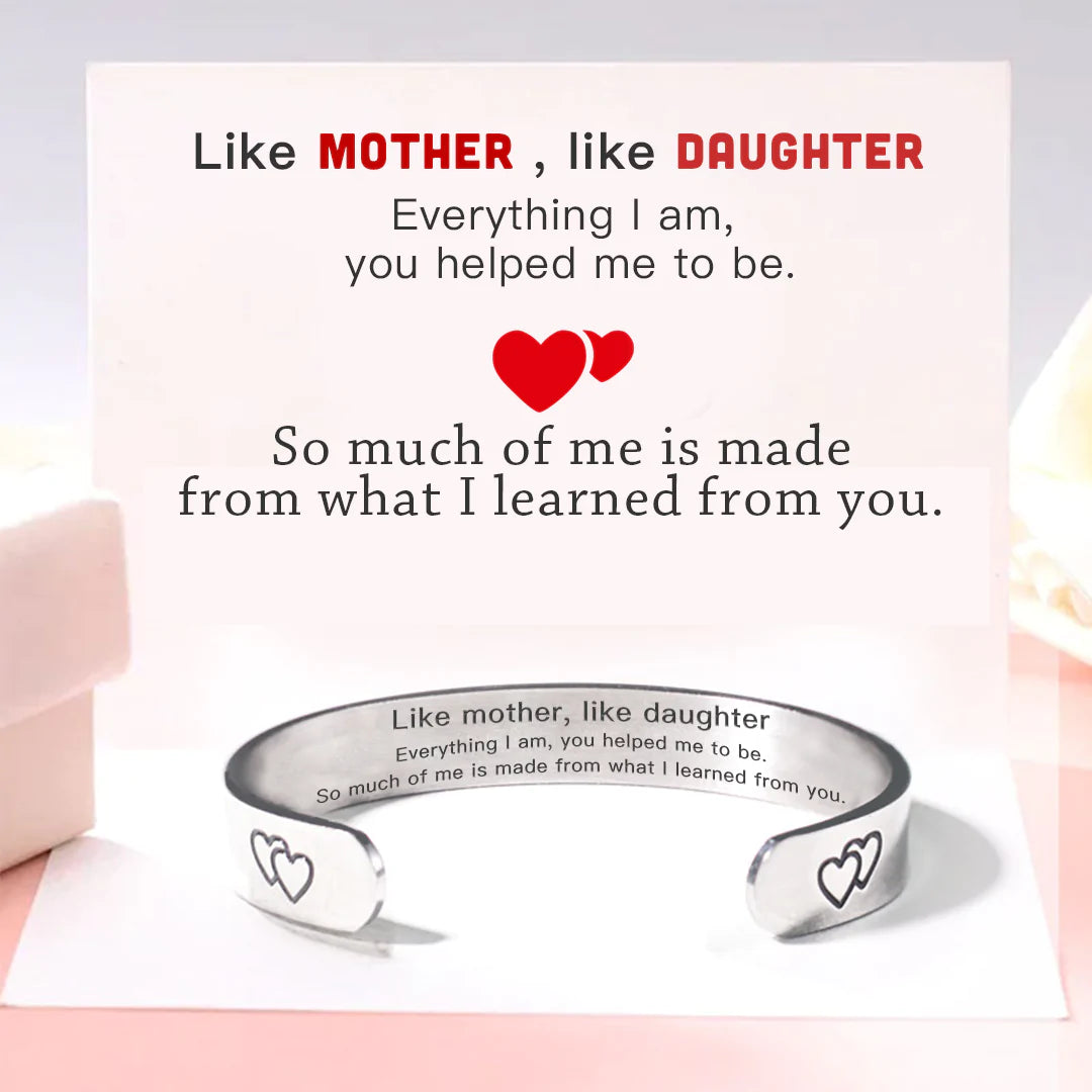 For Daughter - Like Mother, Like Daughter Double Heart Bracelet-37bracelet