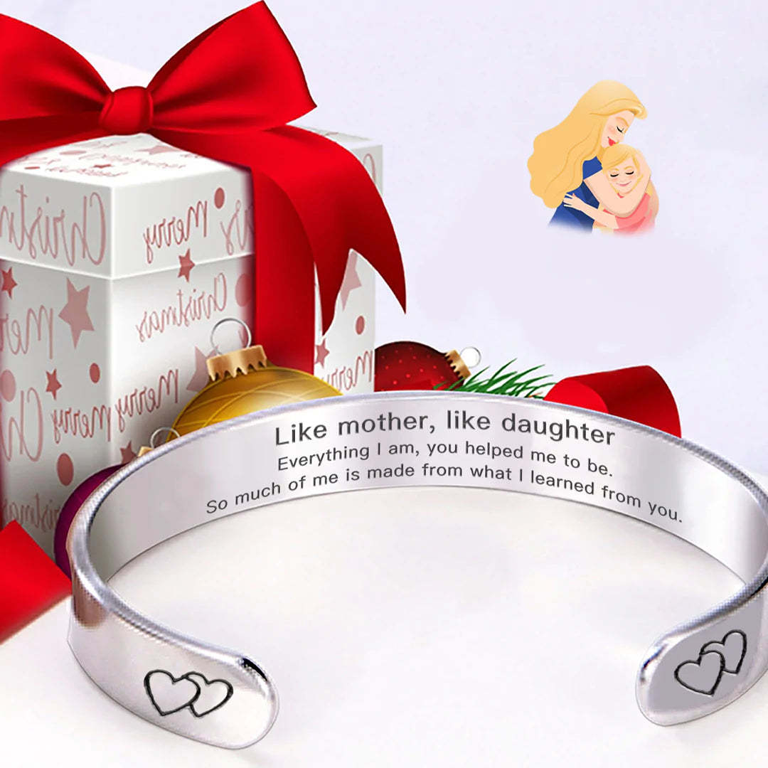 For Daughter - Like Mother, Like Daughter Double Heart Bracelet-37bracelet