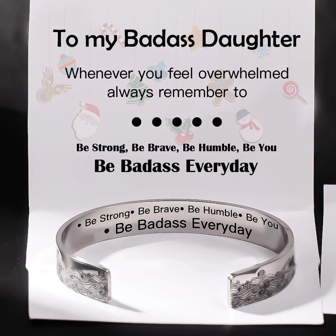 For Daughter - Be Strong Be Brave Be Humble Be You Be Badass Everyday Wave Bracelet-37bracelet