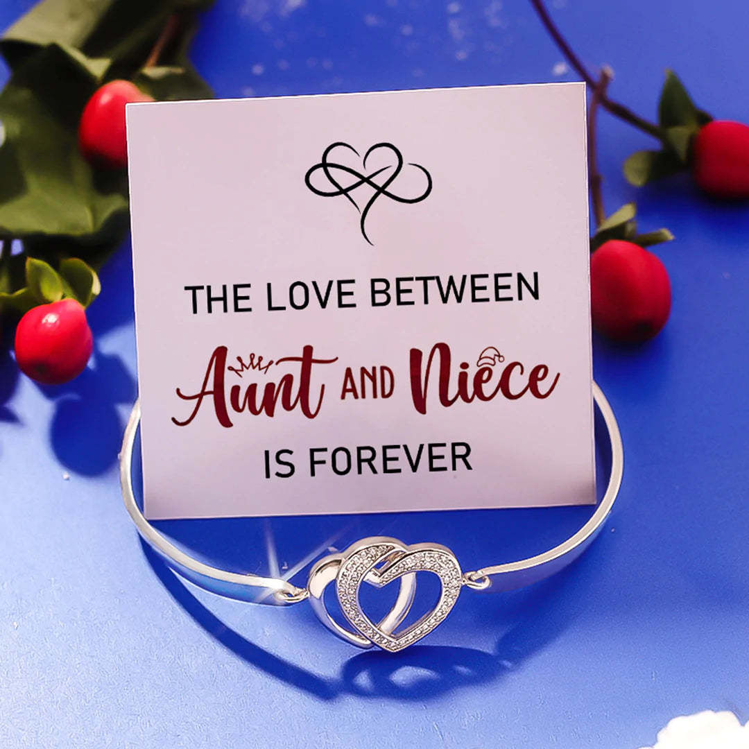 For Aunt/Niece - The Love Between Aunt & Niece Is Forever Double Heart Bracelet-37bracelet