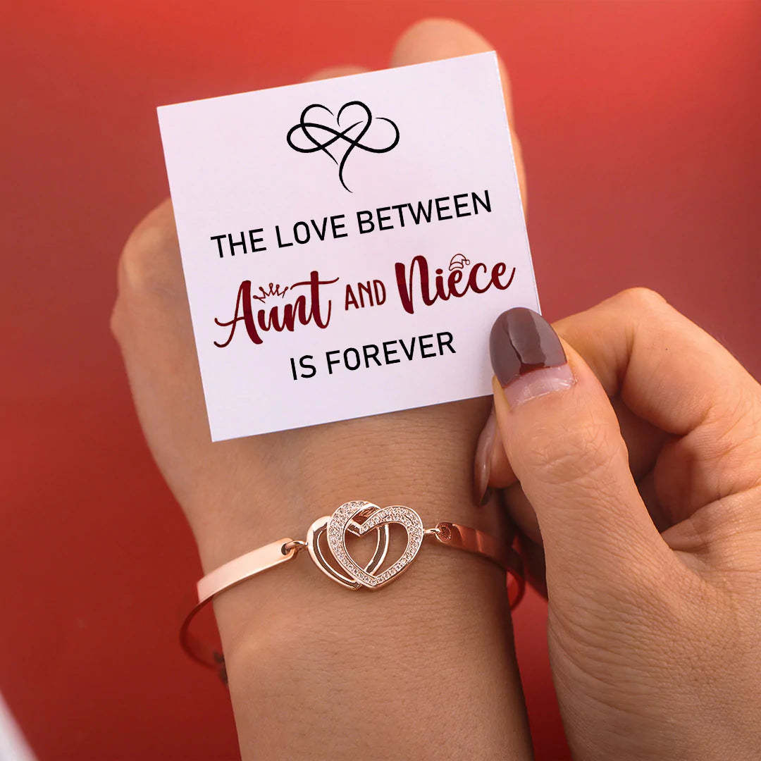 For Aunt/Niece - The Love Between Aunt & Niece Is Forever Double Heart Bracelet-37bracelet