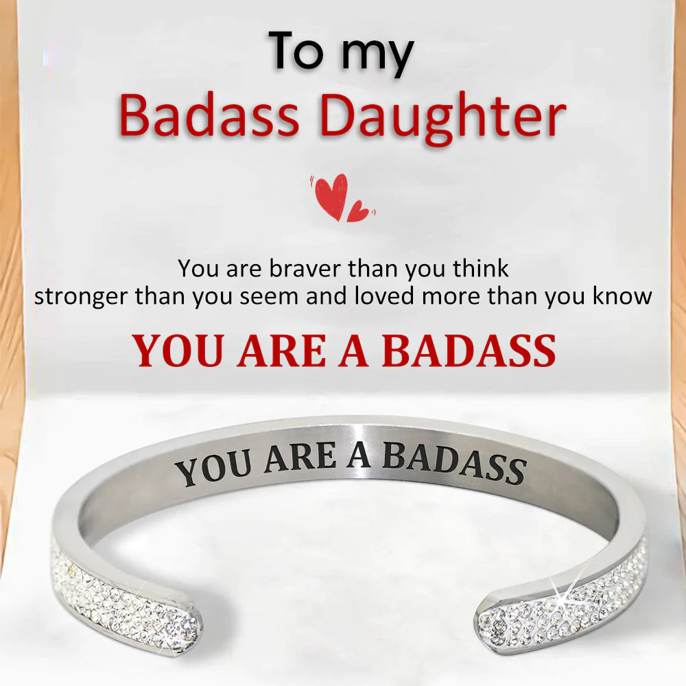For Daughter - You Are A Badass Diamond Bracelet-37bracelet
