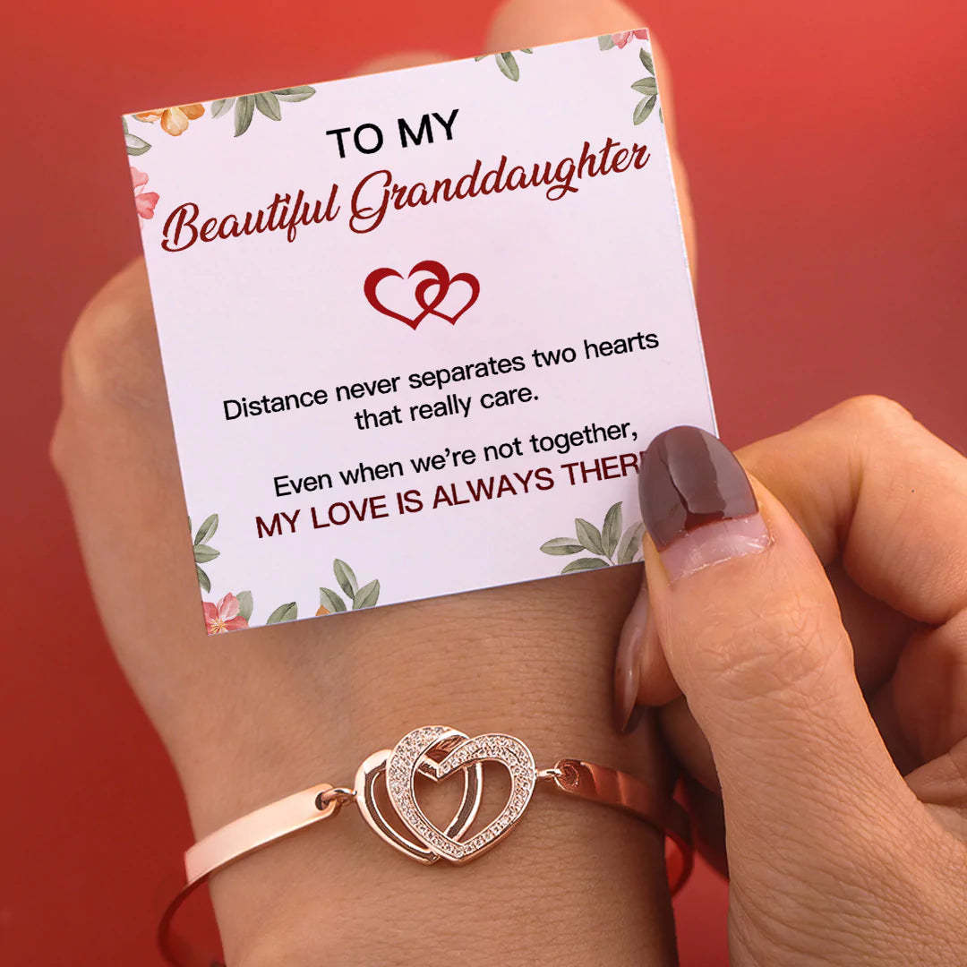 For Granddaughter - Even When We're Not Together, My Love Is Always There Double Heart Bracelet-37bracelet