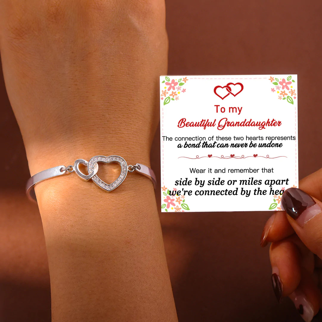 For Granddaughter - A Bond that can never be undone Heart To Heart Bracelet-37bracelet