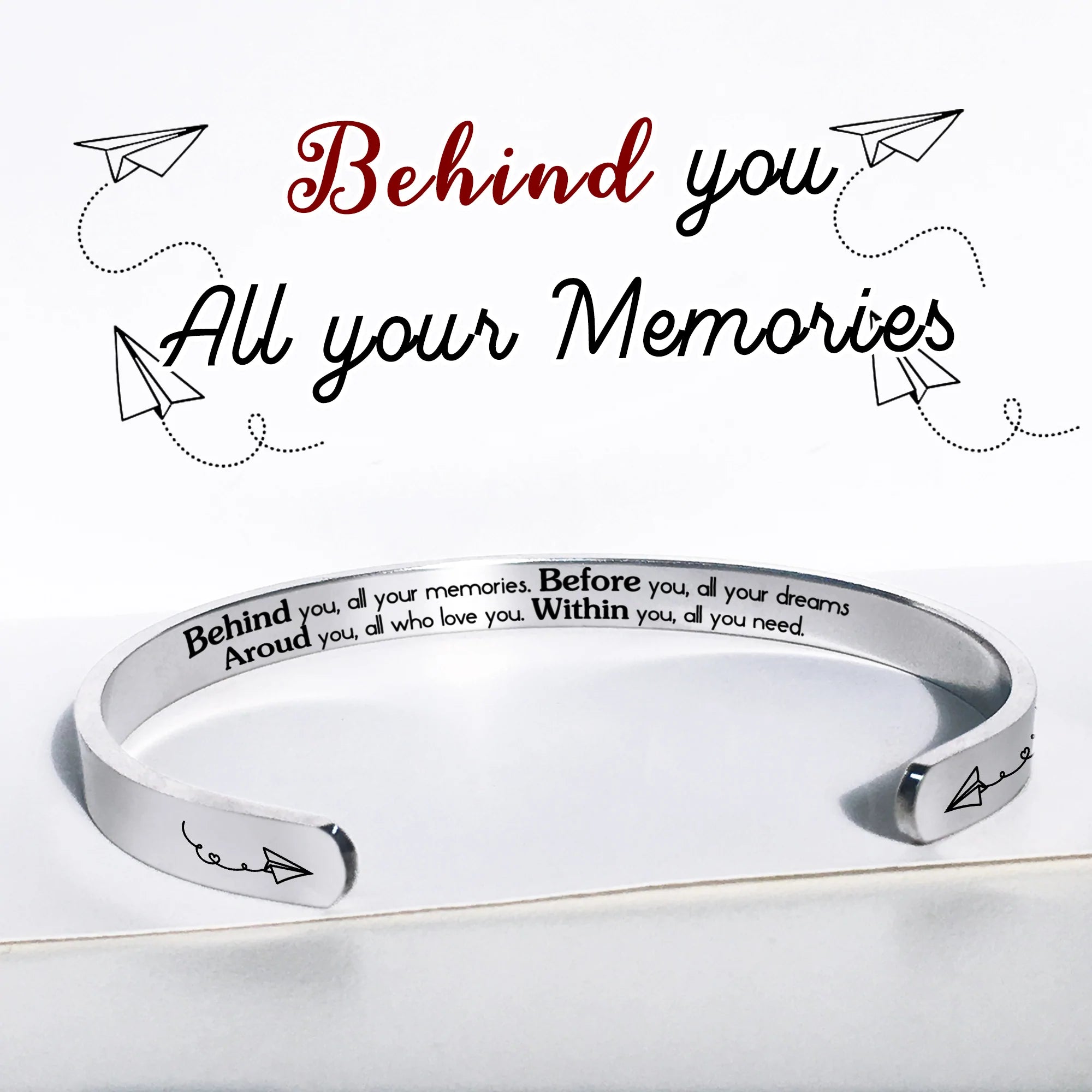For Daughter - Behind You Before You Around You Within You Cuff Bracelet-37bracelet