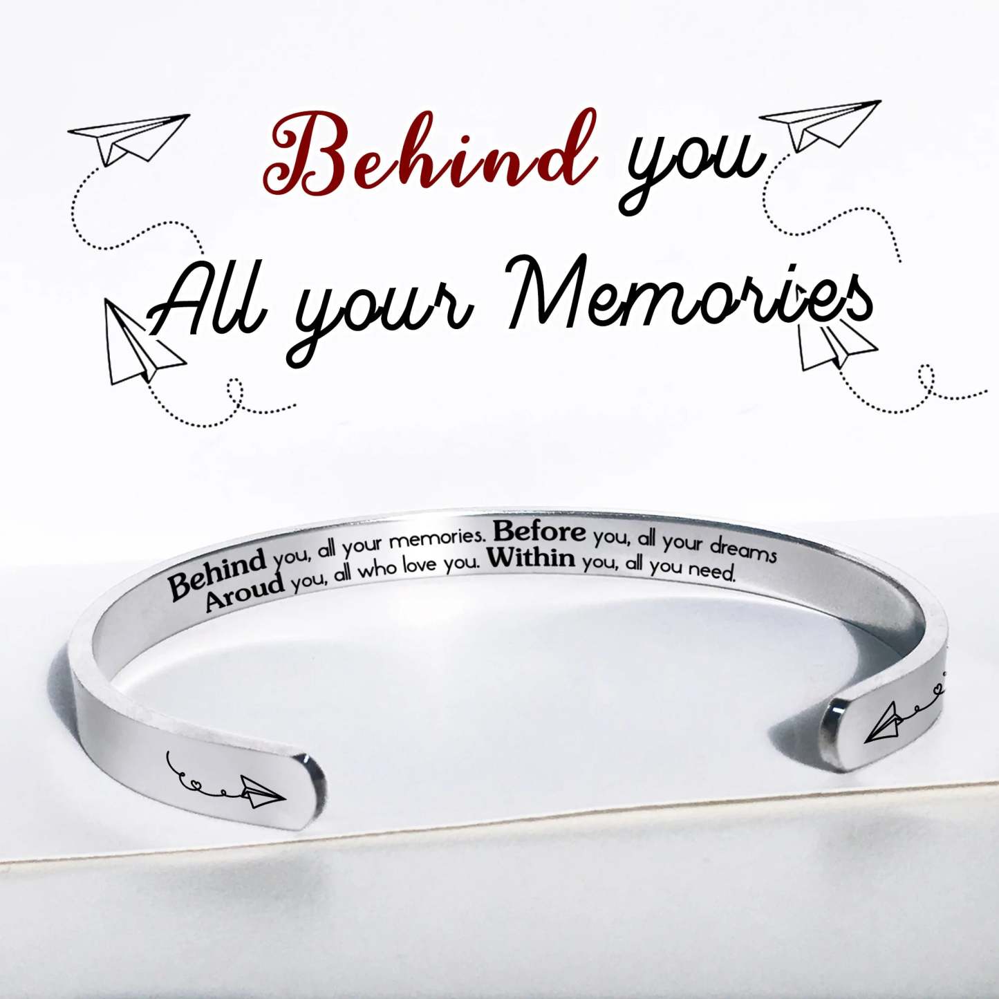 For Daughter - Behind You Before You Around You Within You Cuff Bracelet-37bracelet