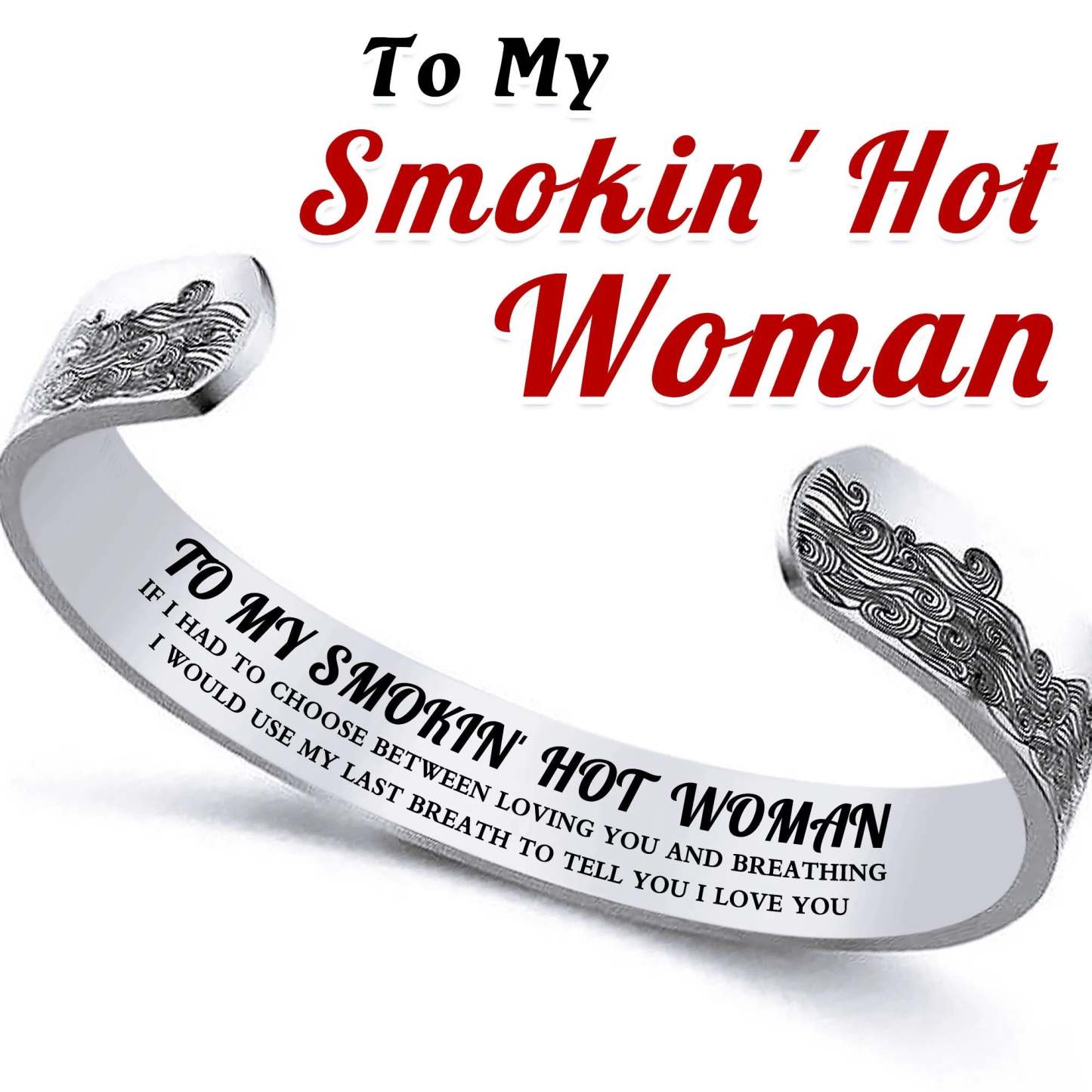 For Love - I Would Use My Last Breath To Tell You I Love You Wave Cuff Bracelet