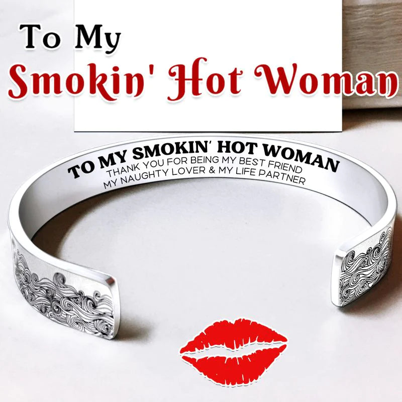 For Love - To My Smokin' Hot Woman Thank You For Being My Life Partner Wave Cuff Bracelet-37bracelet