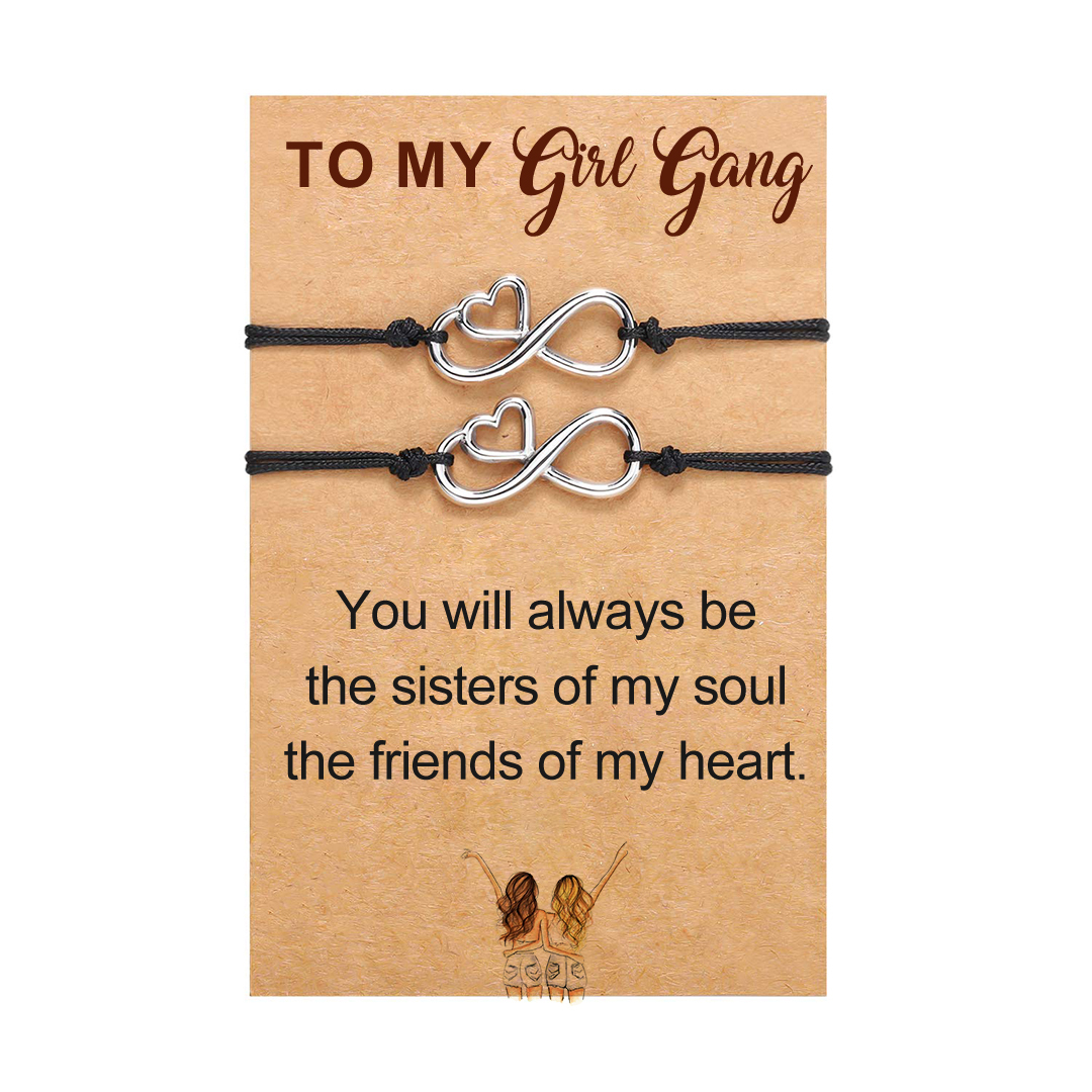For Friend - To My Girl Gang Infinity Heart Beat Bracelet