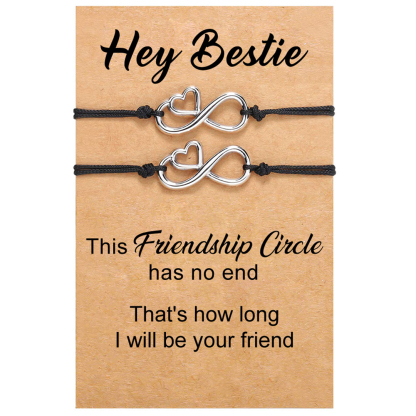 For Friend - This Friendship Circle Has No End Heart Beating Infinite Heart Bracelet