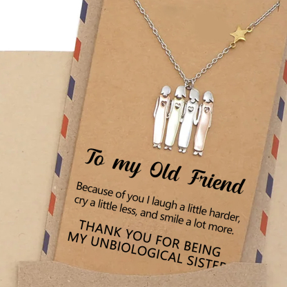 For Friend - Thank You For Being My Unbiological Sister Sister Star Pendant Necklace