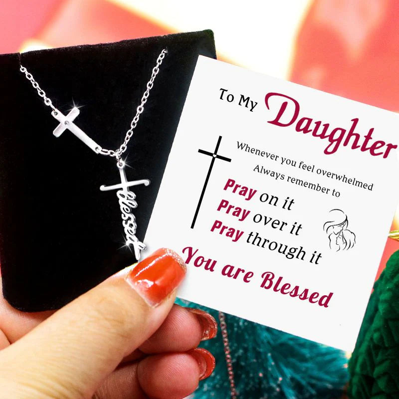 For Daughter - Blessed Cross Necklace-37bracelet
