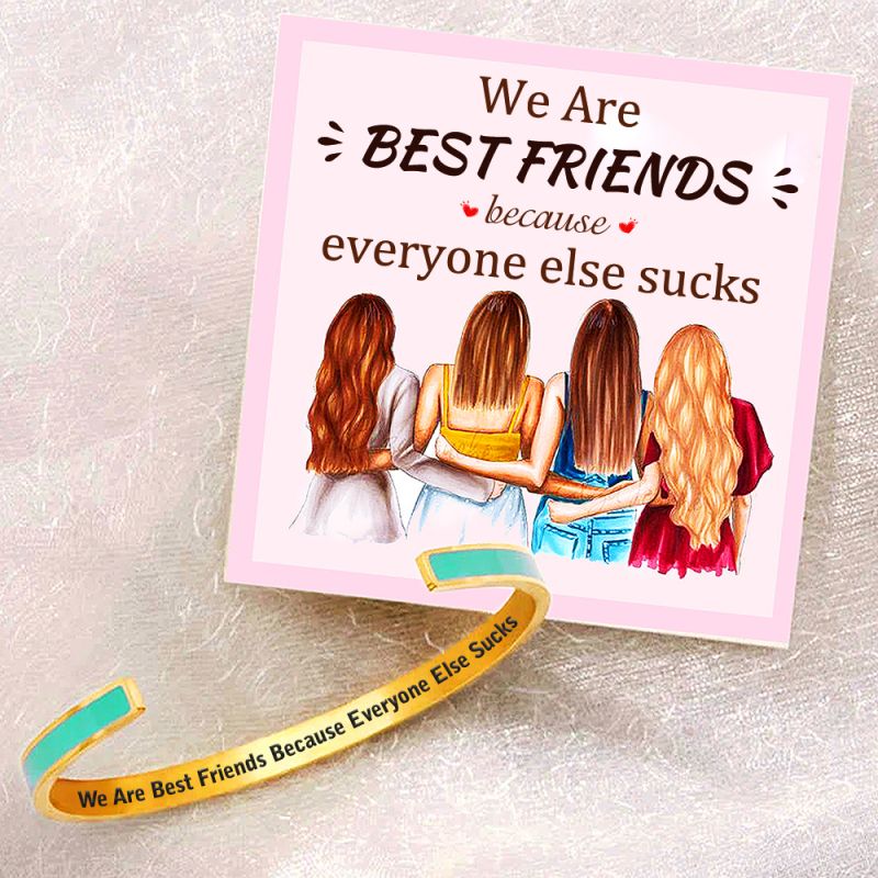 For Friends - We Are Best Friend Because Everyone Else Sucks Cyan Bracelet-37bracelet
