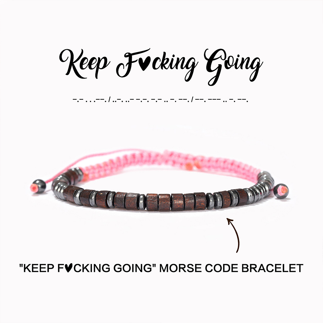 Keep F❤cking Going Morse Code Beads Bracelet