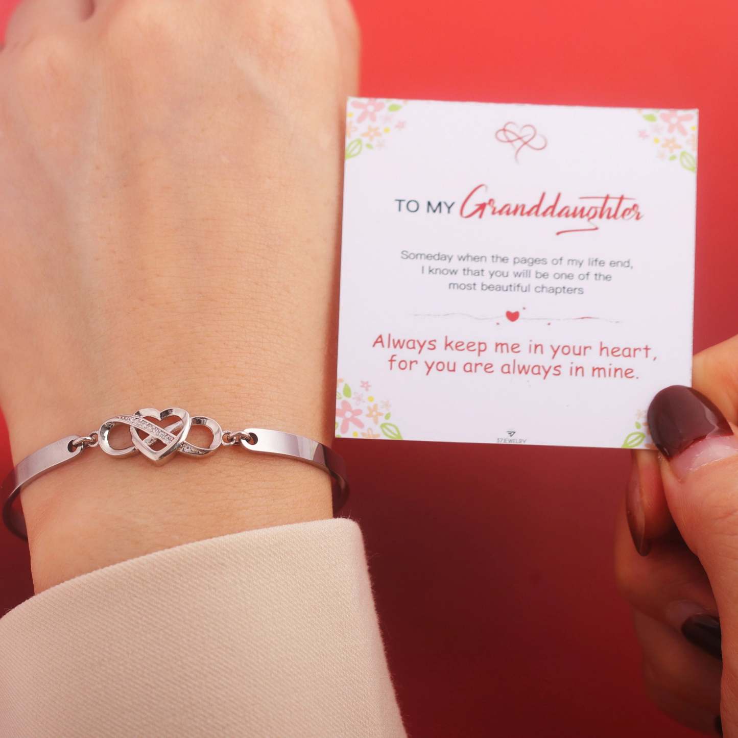 For Granddaughter - Always Keep Me In Your Heart Infinity Heart Bracelet-37bracelet