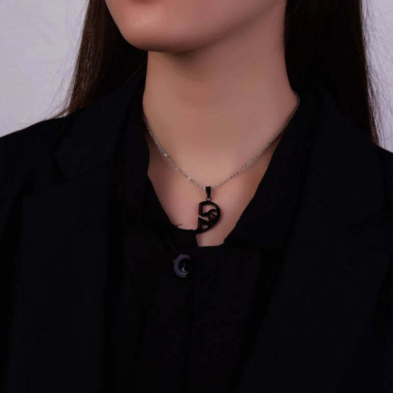 For Love - You Hold My Key Heart Couple Necklaces