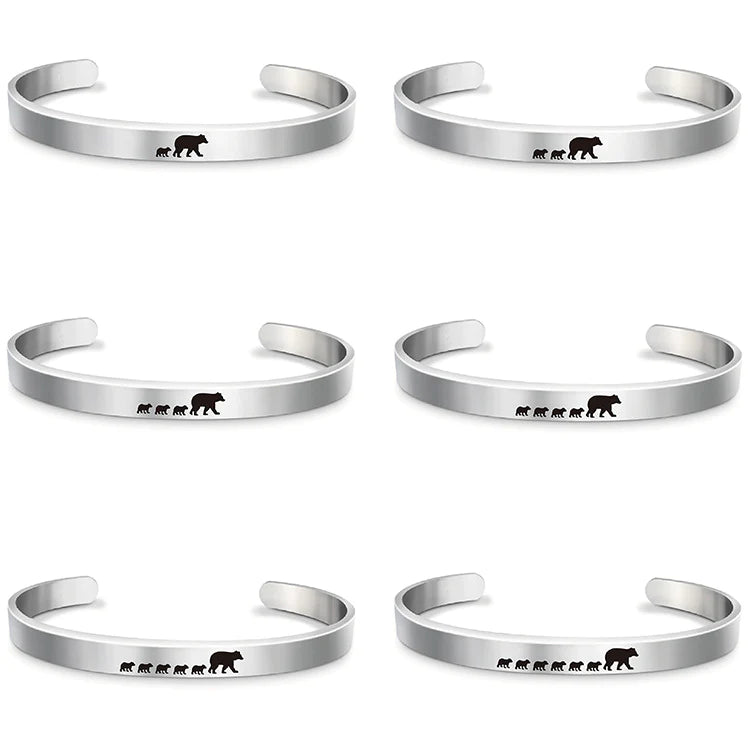 For Mom - The love between mama bear and baby bear is forever Cuff Bracelet