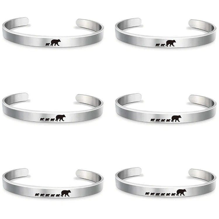 For Mom - The love between mama bear and baby bear is forever Cuff Bracelet