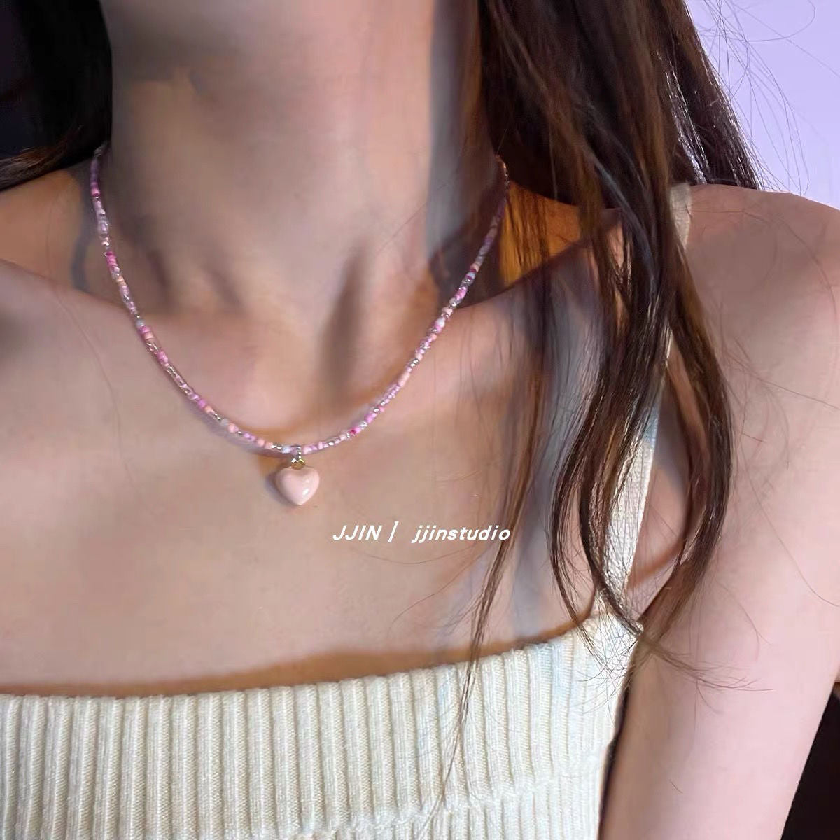 Candy Heart Beaded Necklace