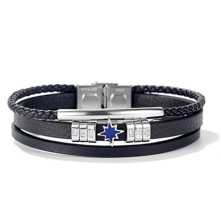 For Love - You Are My Guard Star Leather Bracelet