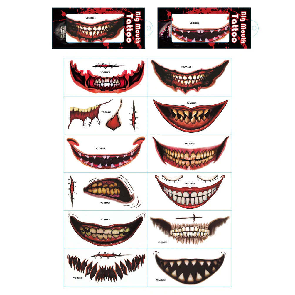 Halloween Prank Makeup Temporary Tattoo