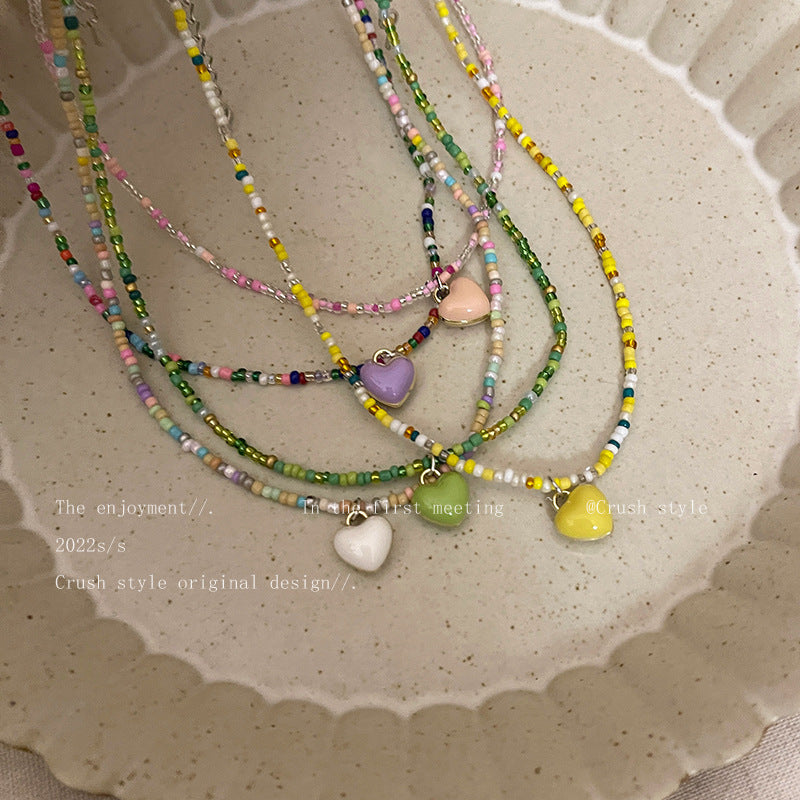 Candy Heart Beaded Necklace