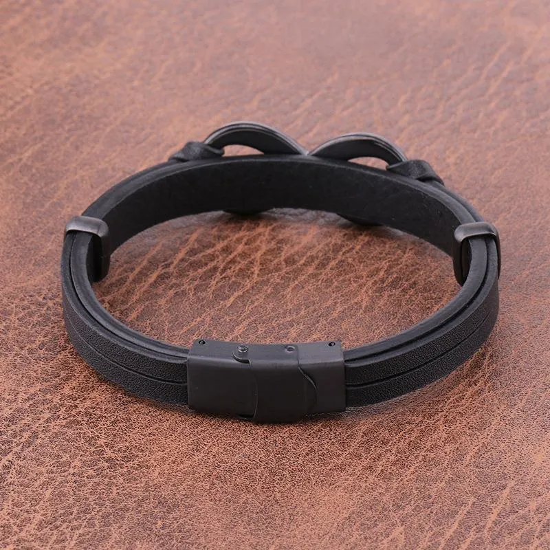 For Son - Mother & Son Forever Linked Together Infinity Leather Bracelet