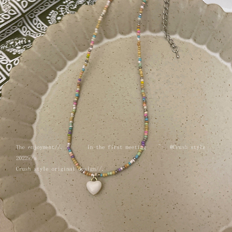 Candy Heart Beaded Necklace