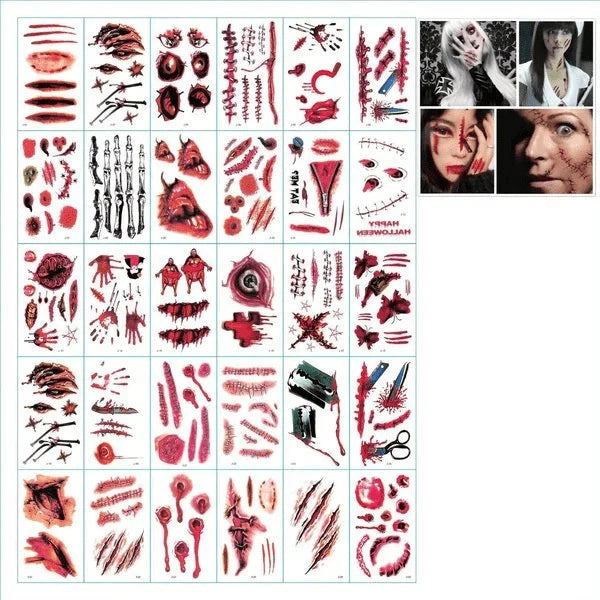 Halloween Prank Makeup Temporary Tattoo