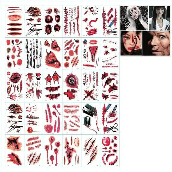 Halloween Prank Makeup Temporary Tattoo