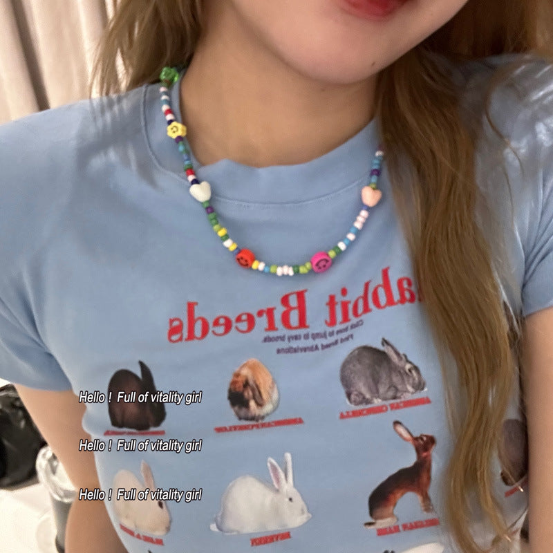 Candy Flower Smile Heart Necklace
