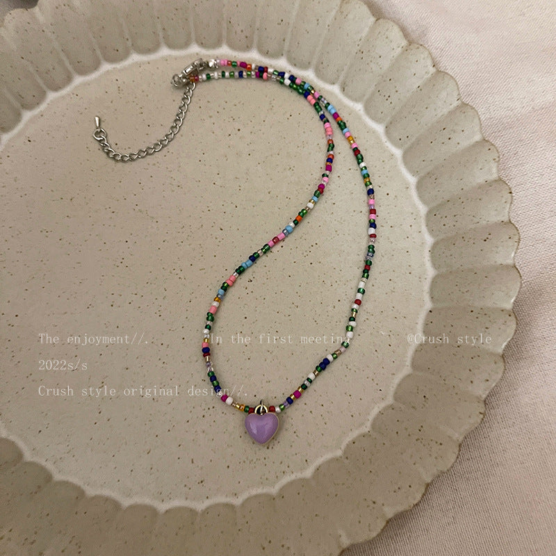 Candy Heart Beaded Necklace