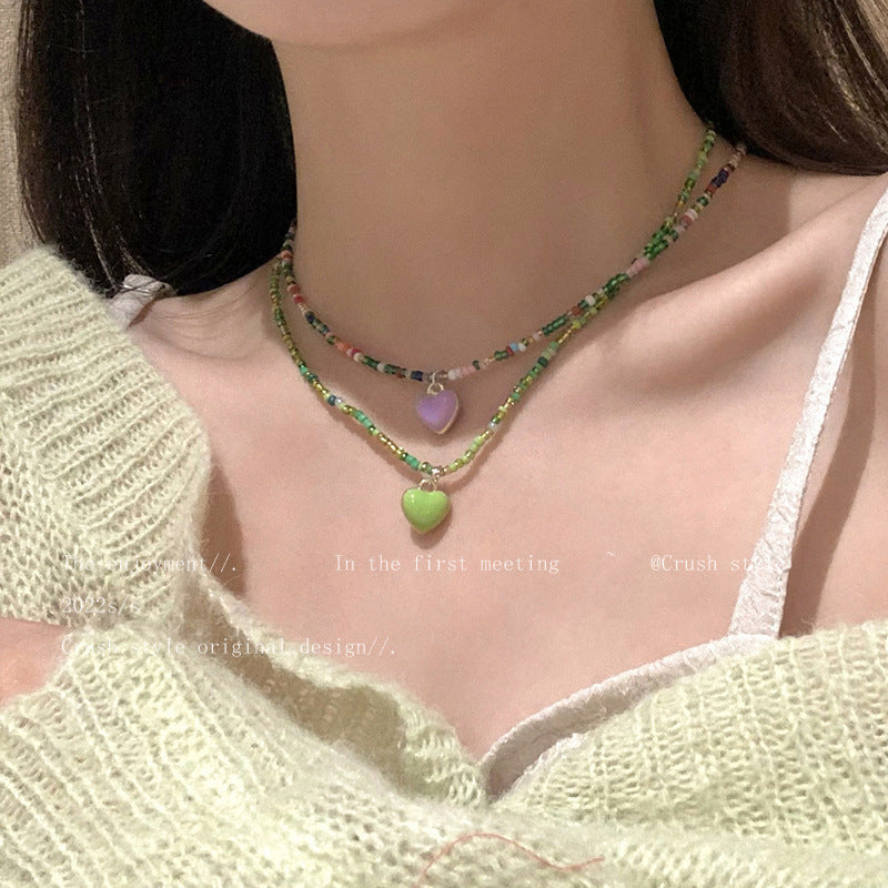 Candy Heart Beaded Necklace