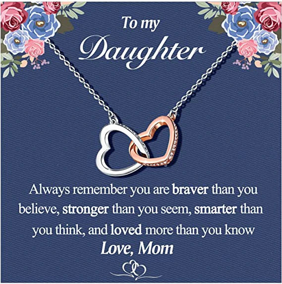 For Daughter - S925 Always Remember You are Loved More Than You Know Heart to Heart Necklace-37bracelet