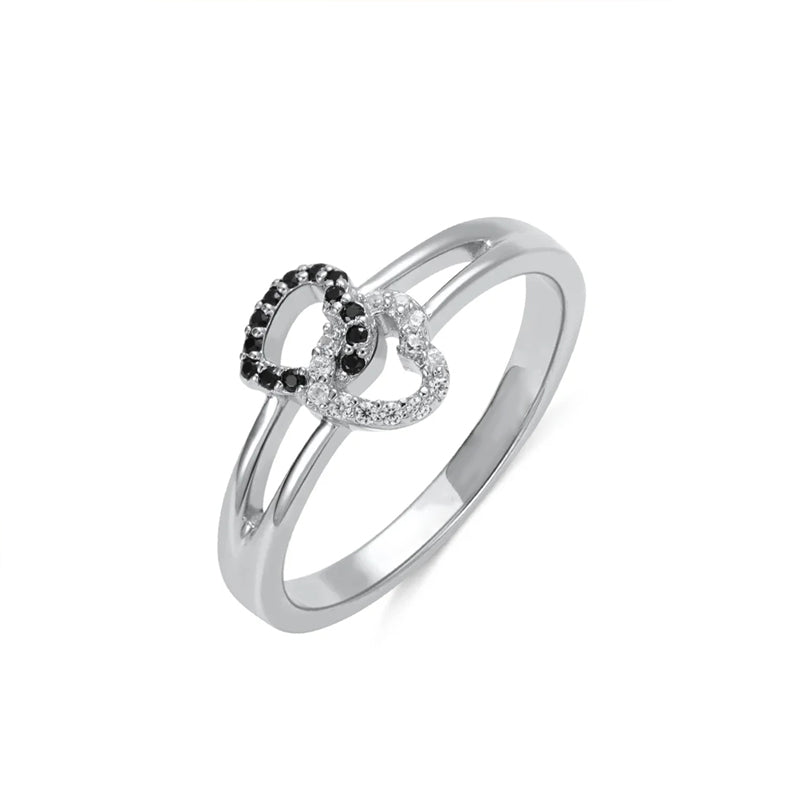 For Couples - S925 We're A Team A Bond That Can't Be Broken Black Diam