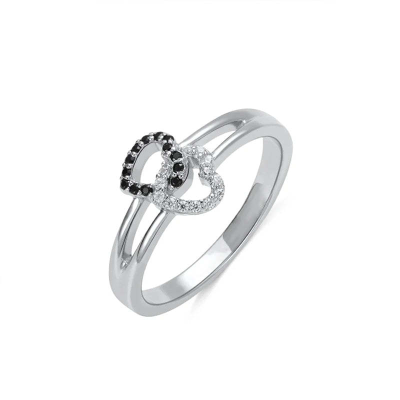 For Couples - S925 We're A Team A Bond That Can't Be Broken Black Diam