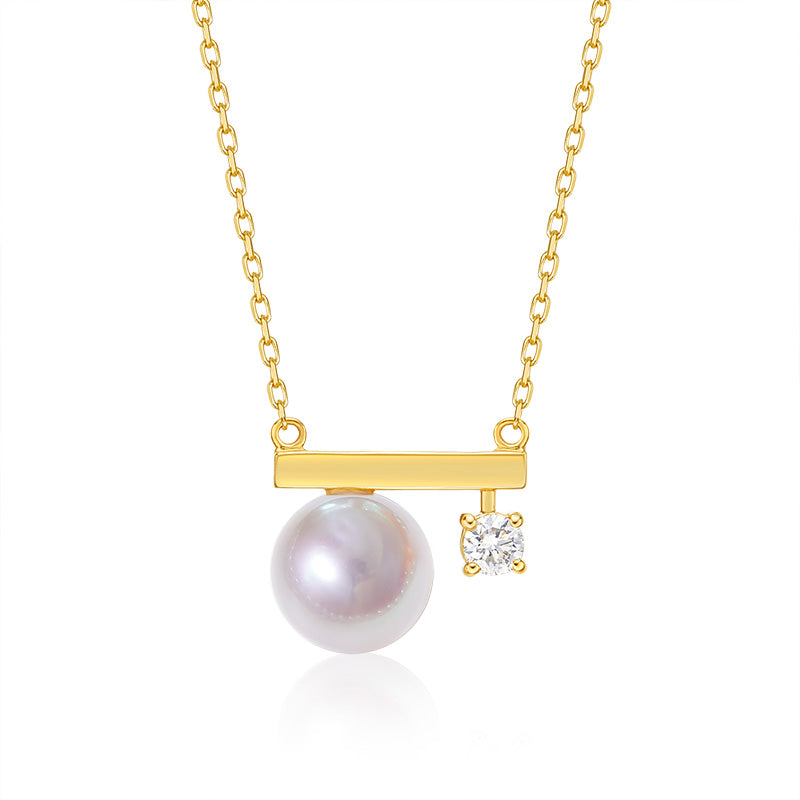 S925 Life is 90% How You React it Pearl Balance Necklace - Gift Packing
