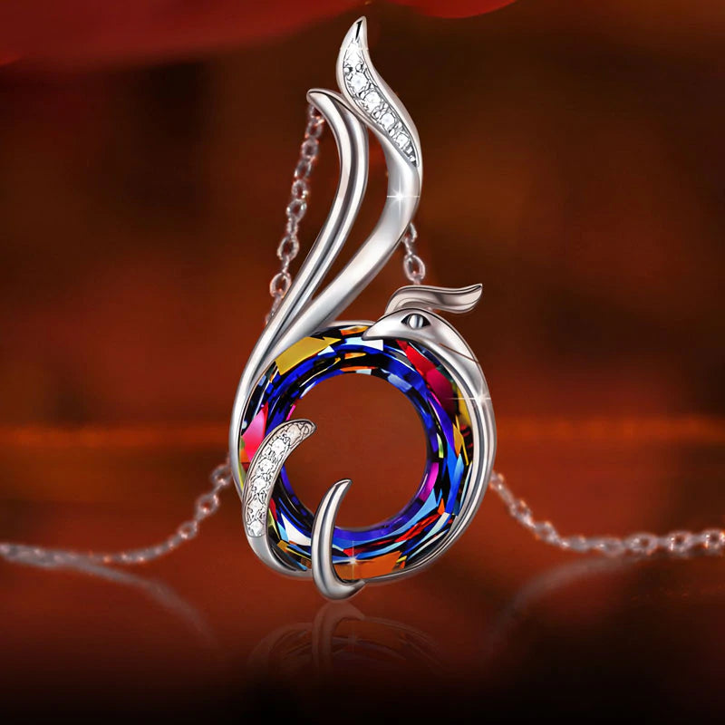 For Self - S925 The Fire Inside Me Burns Brighter Than The Fire Around Me Nirvana of Phoenix Necklace