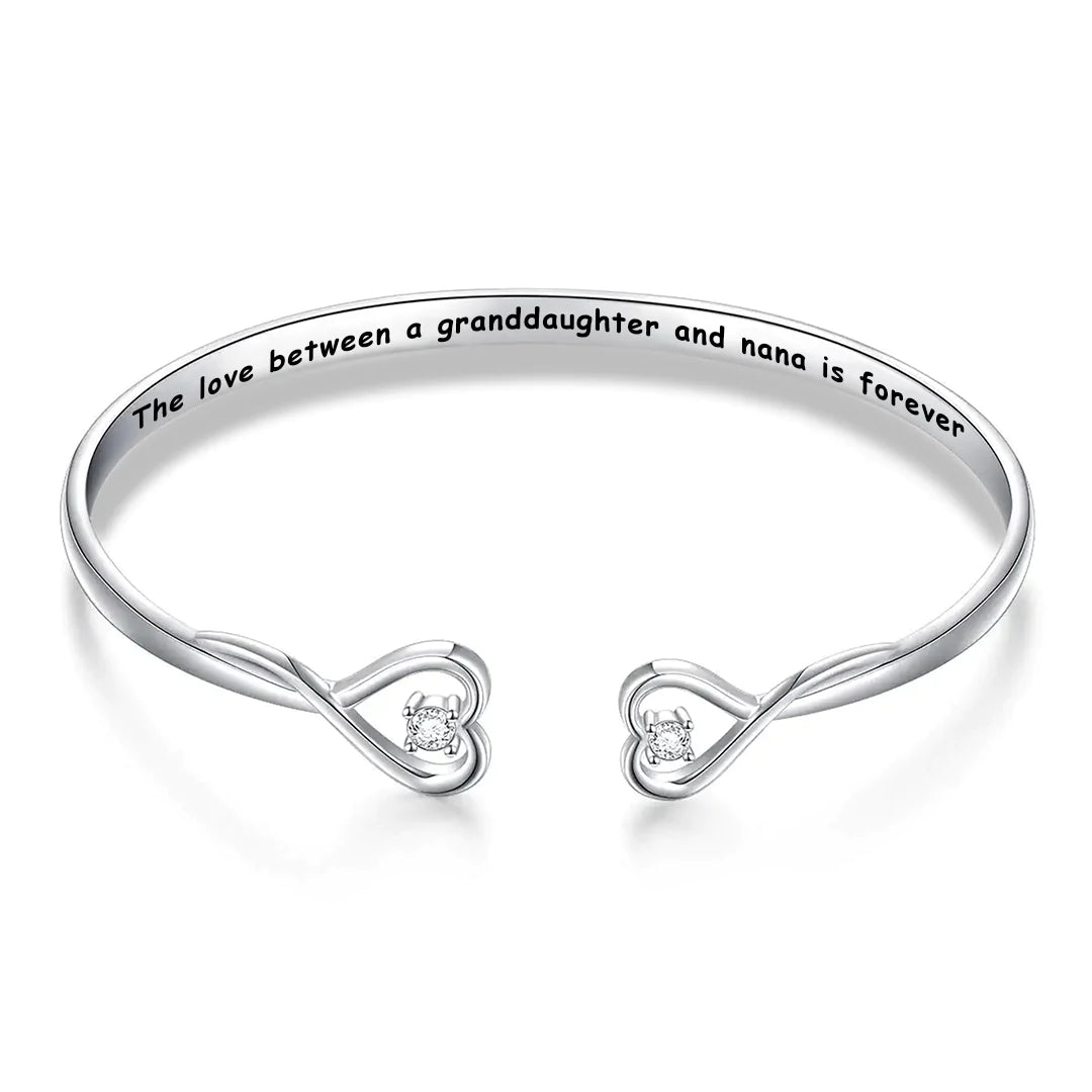 For Granddaughter - The Love Between A Granddaughter And Nana Is Forever Double Heart Bracelet-37bracelet