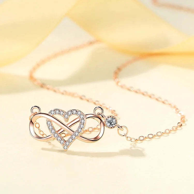 For Granddaughter/Daughter - S925 Always Keep Me in Your Heart for You are Always in Mine Infinity Love Necklace-37bracelet