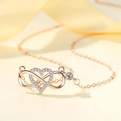 For Granddaughter/Daughter - S925 Always Keep Me in Your Heart for You are Always in Mine Infinity Love Necklace-37bracelet