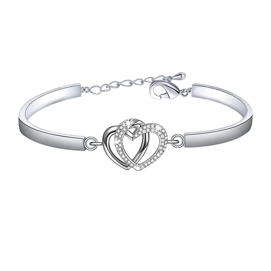 Grandmother & Granddaughter Always Share A Special Bond Double Heart Bracelet