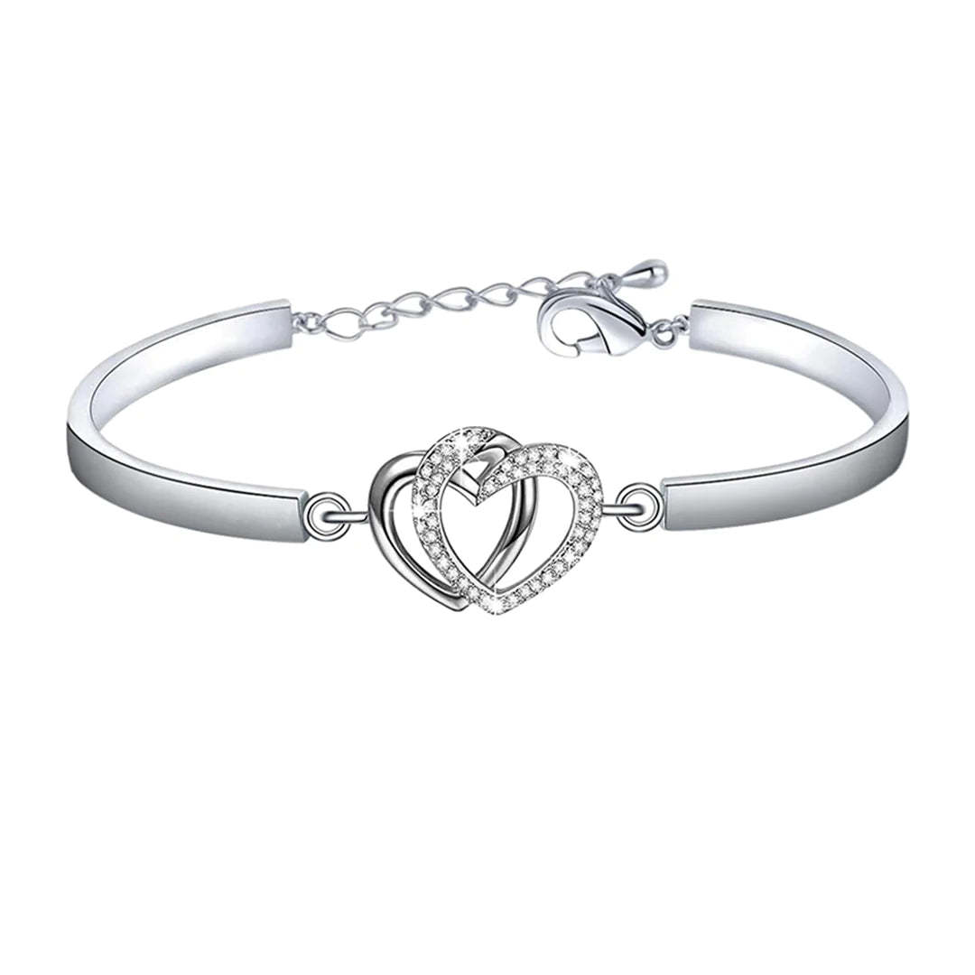 Grandmother & Granddaughter Always Share A Special Bond Double Heart Bracelet