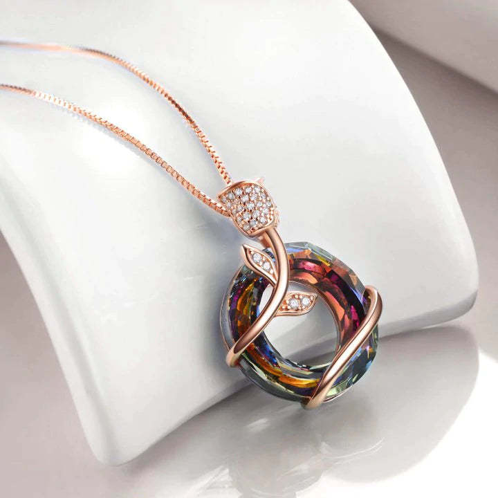 For Love - S925 To My Smokin' Hot Woman Crystal Rose Necklace
